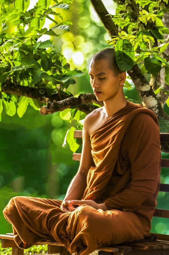 meditation, monk meditating, theravada buddhism