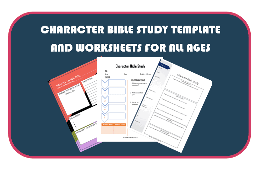 Character Bible Study Template and Worksheet for All Ages